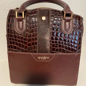 Brown leather Spartina purse